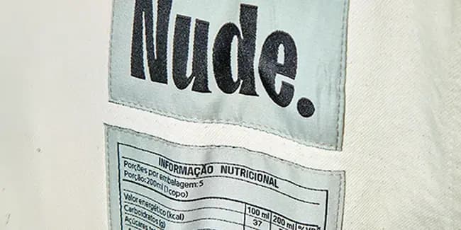 Imagem com etiquetas de informação nutricional Nude