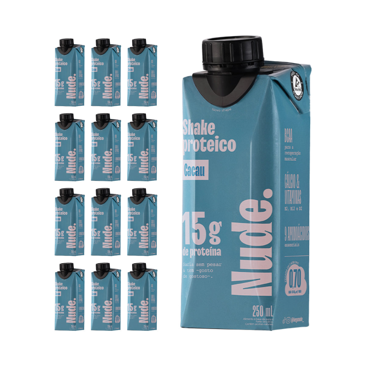 Shake Proteico Cacau 250ml - KIT 12x