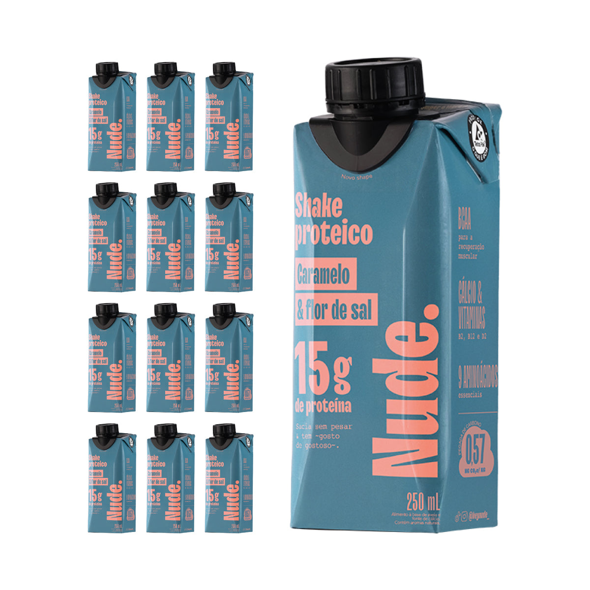 Shake Proteico Caramelo & Sal 250ml - KIT 12x