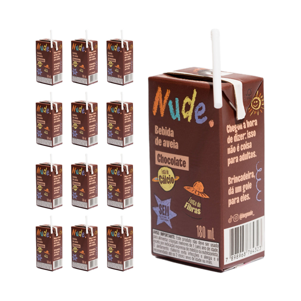 Bebida de Aveia Nudinho Chocolate 180ml - KIT 12x