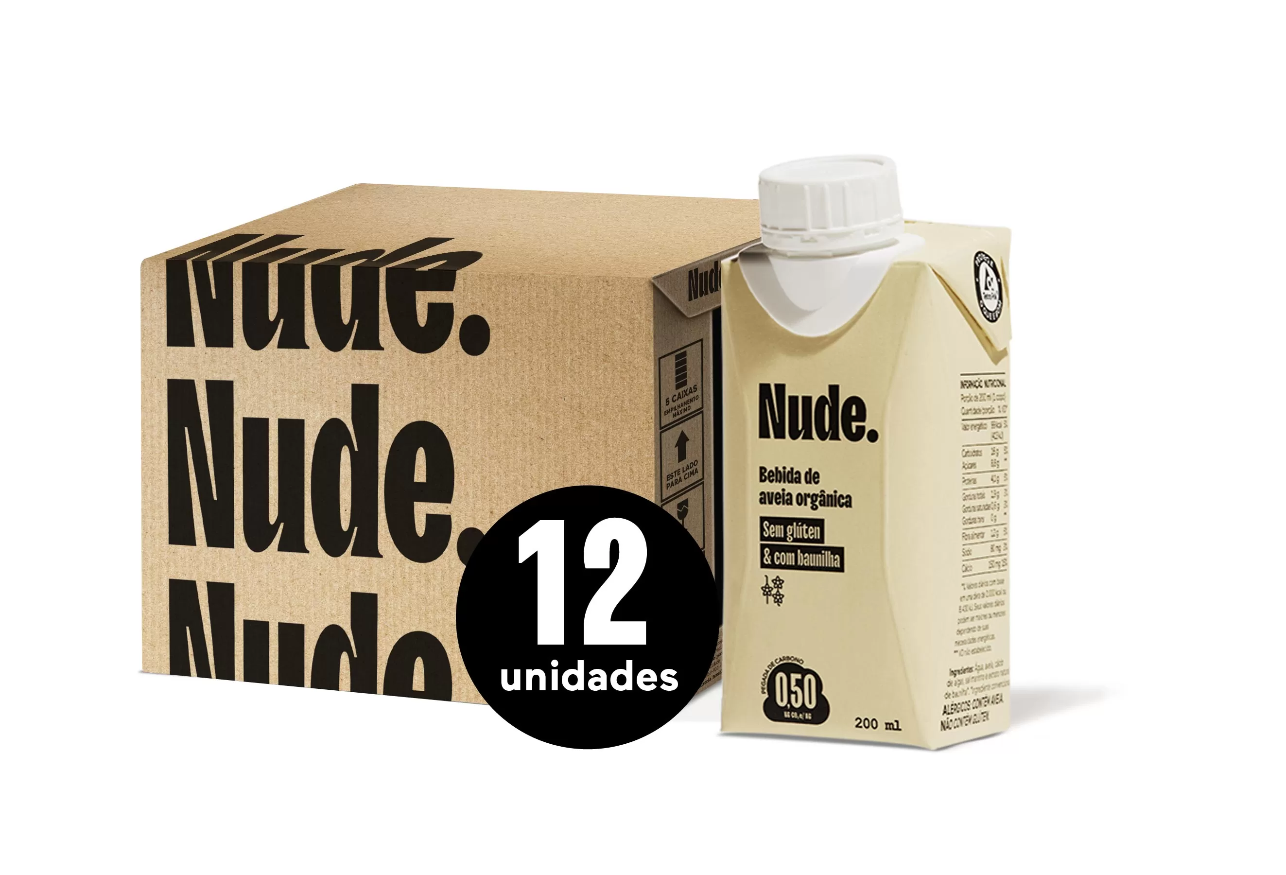 Caixa com 12 Unidades - Kit Nude To go Baunilha 200mL